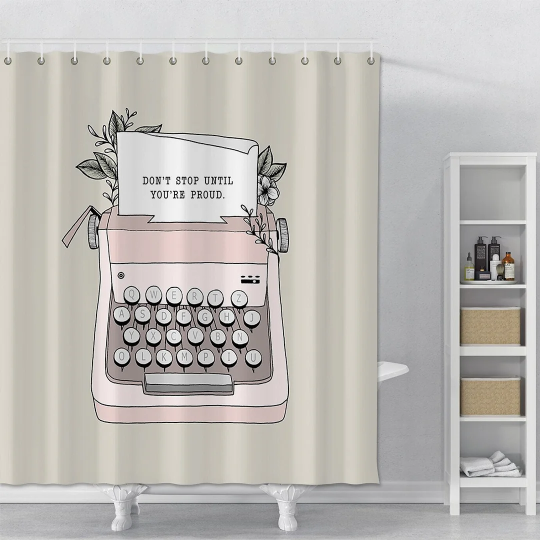 Creative Pink Shower Curtain Printed Girls Waterproof Shower Curtain For Bathroom Polyester Fabric Curtain With Hooks Home Decor