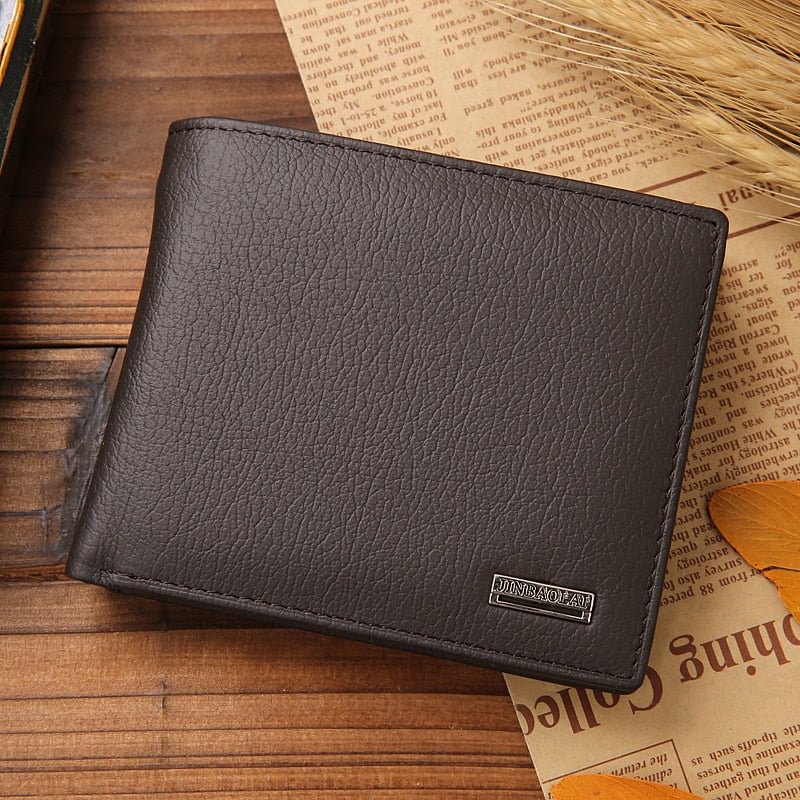 JINBAOLAI Hot Selling Short Men's Wallet Leather Fashion Men's Wallet Coin Purse Wallet European and American Style Wallet