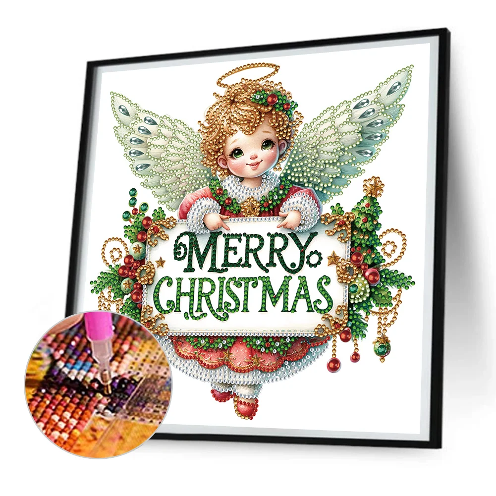 Diamond Painting - Partial Special Shaped Drill - Christmas Angel(Canvas|30*30cm)