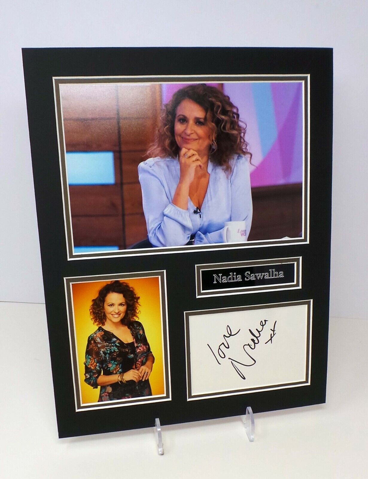 Nadia SAWALHA Signed Mounted Photo Poster painting Display AFTAL RD COA Loose Women Presenter