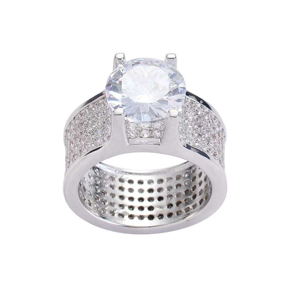 Hip Hop Ice Out AAA Cubic Zirconia Ring-VESSFUL