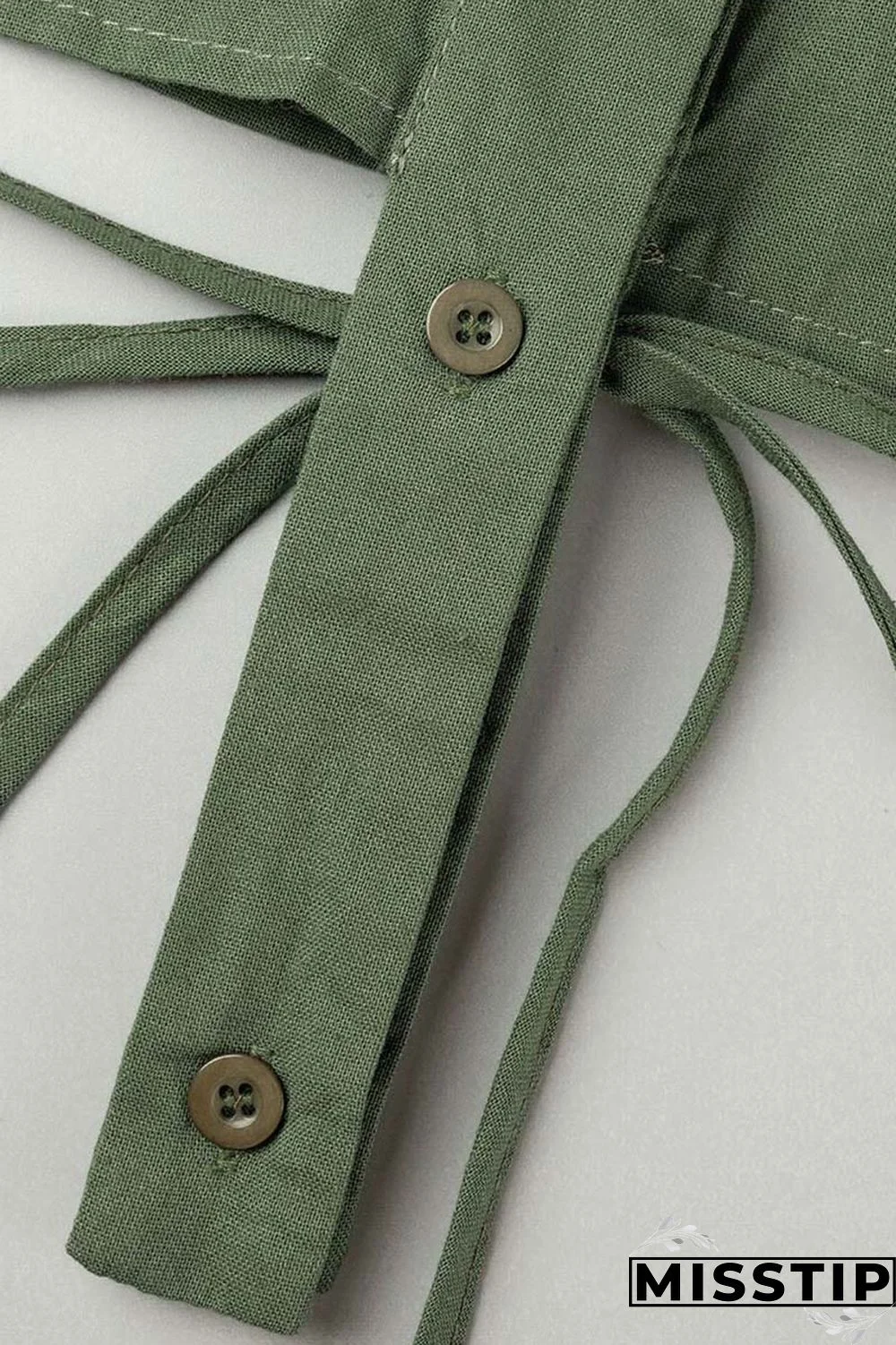 Ink Green Casual Solid Tassel Patchwork V Neck Half Sleeve Two Pieces