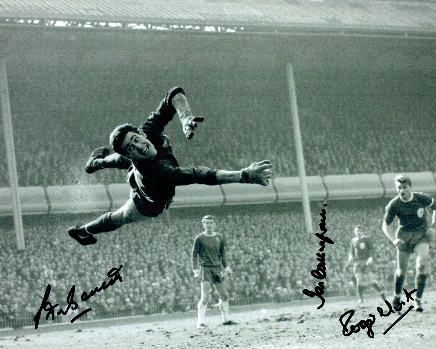 Roger HUNT, Peter BONETTI & Ian CALLAGHAN Signed Autograph Photo Poster painting AFTAL COA