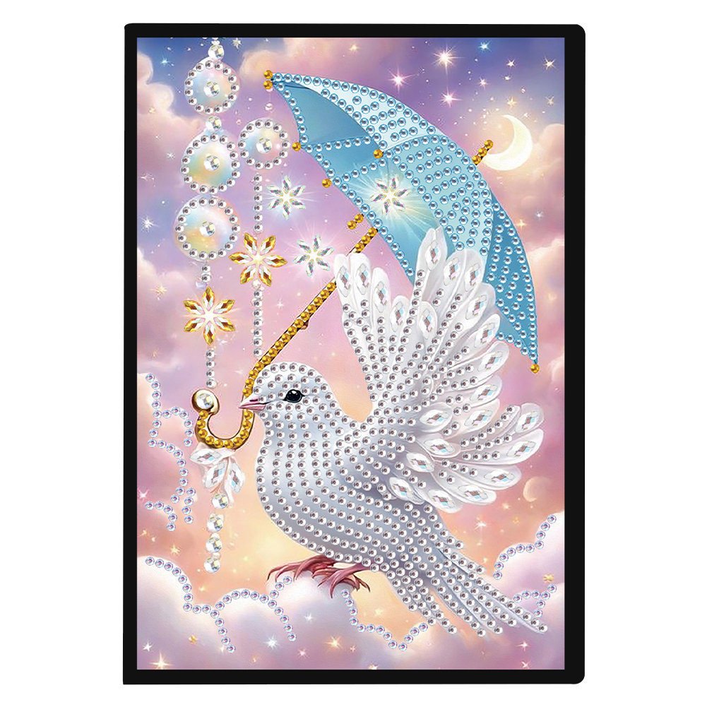 50 Pages A5 Special Shaped Peace Dove 5D Diamond Drawing Book Art for Students