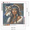 (40*40cm)Indian Beauty Wolf - Full Round Drill Diamond Painting