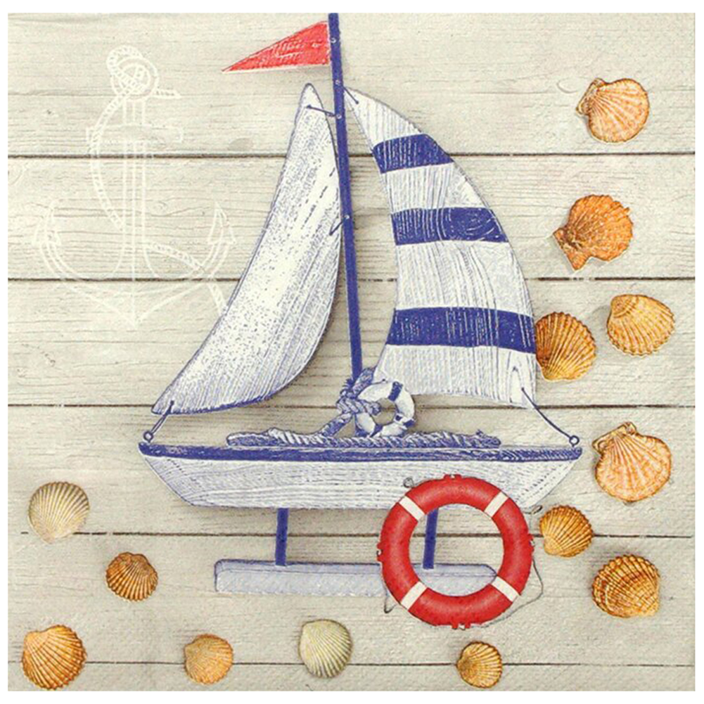 

Sailboat - 11CT Stamped Cross Stitch - 40*40CM, 501 Original