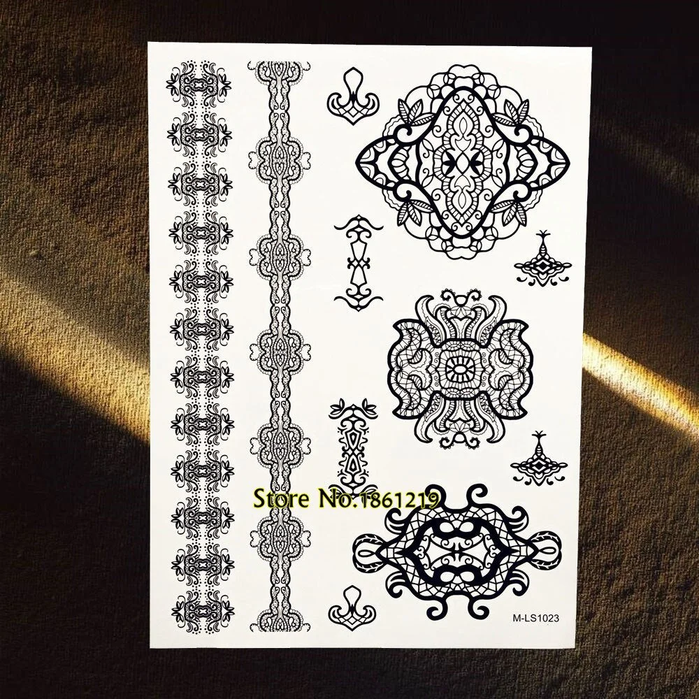 25 Styles Popular Black Temporary Tattoo Fake Dandelion Fairy Tatoo Women Lady Body Art Decals Waterproof Henna Tattoo Stickers