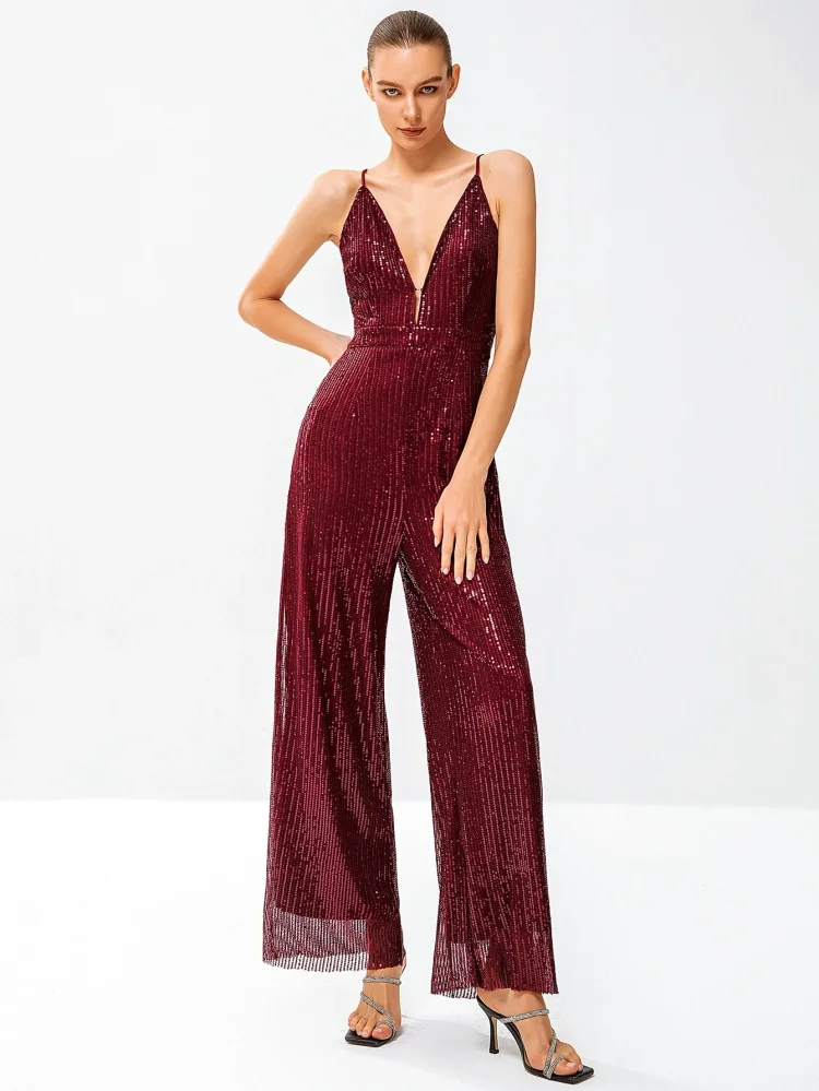 Double Crazy Contrast Sequin Velvet Cami Dress