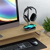 2 in 1 Headphone Stand with Wireless Charger &ndash; USB Type-C Output Port and Magnetic Wireless Charger &ndash; Compatible with iPhone 15/14/13/12 and Other Qi-Enabled Devices