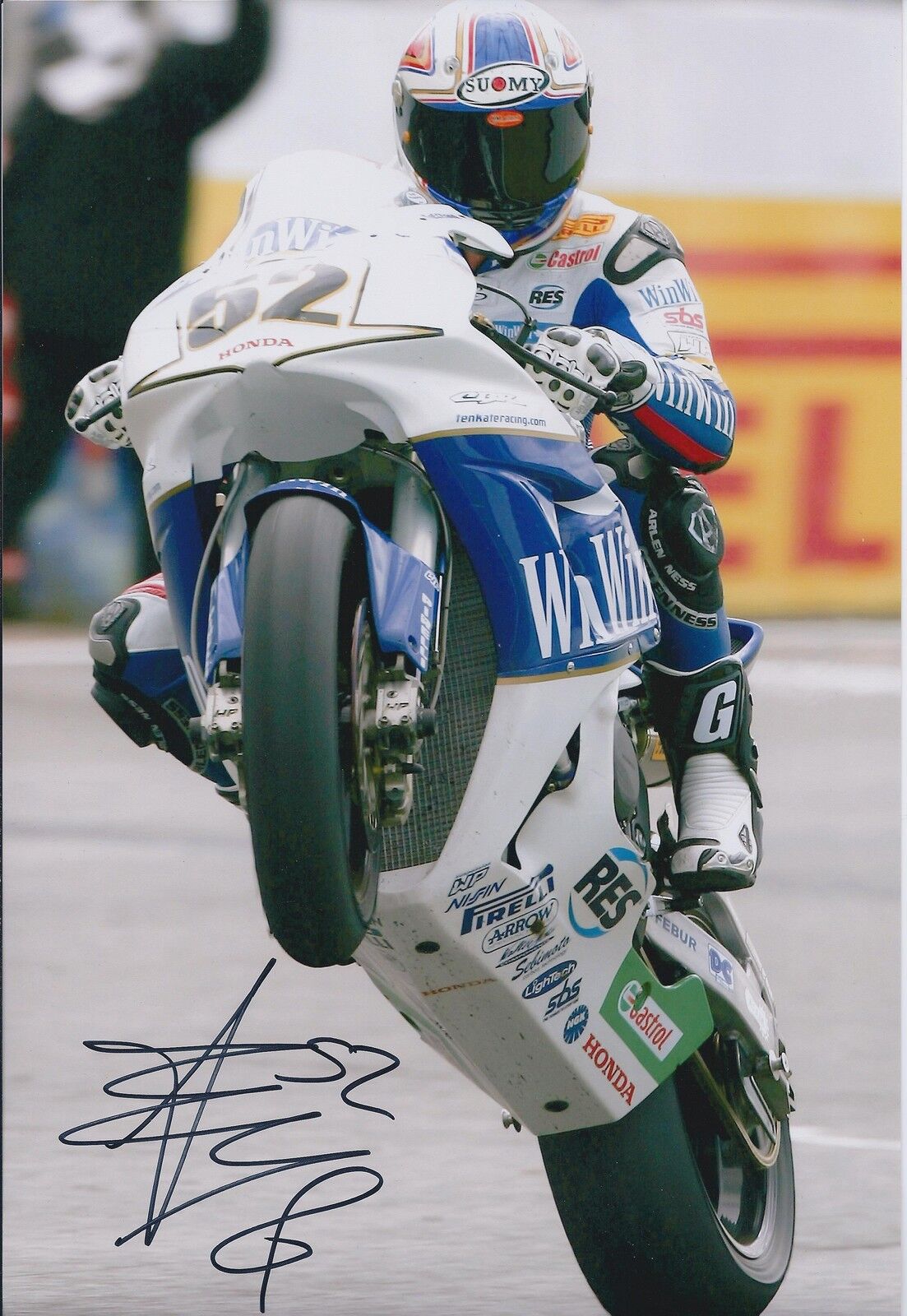 James TOSELAND SIGNED Castrol HONDA World SUPERBIKE 12x8 Photo Poster painting AFTAL COA