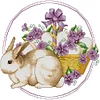 >SALE<Embroidery Eco-cotton Thread 11CT Printed Easter Bunny Cross Stitch Kit 41x39cm