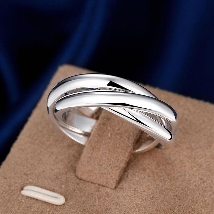 YOY-925 Sterling Silver Rings  Simple three circles