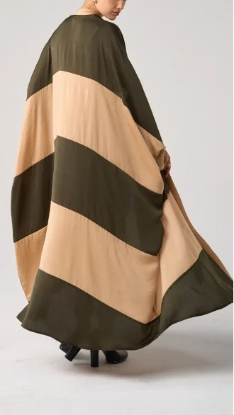 Cotton And Linen Stitching Cardigan Abaya-inspireuse