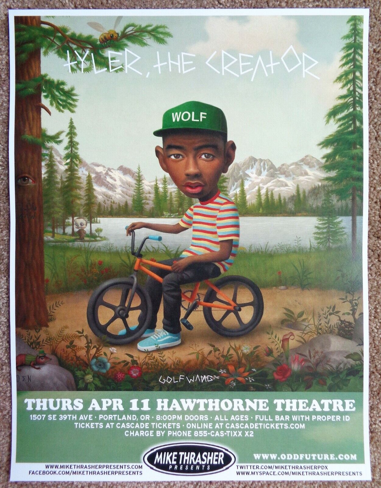 TYLER THE CREATOR 2013 POSTER Gig Portland Oregon Concert