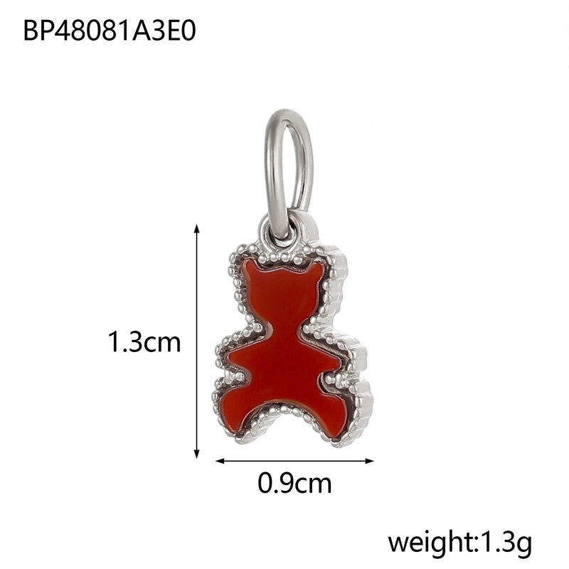 1 Piece 9*13mm 9 * 15mm 304 Stainless Steel Acrylic Shell Bear Pendant Jewelry Accessories