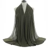 Plain Color Soft Chiffon Long Gauze Shawl Women Hijab