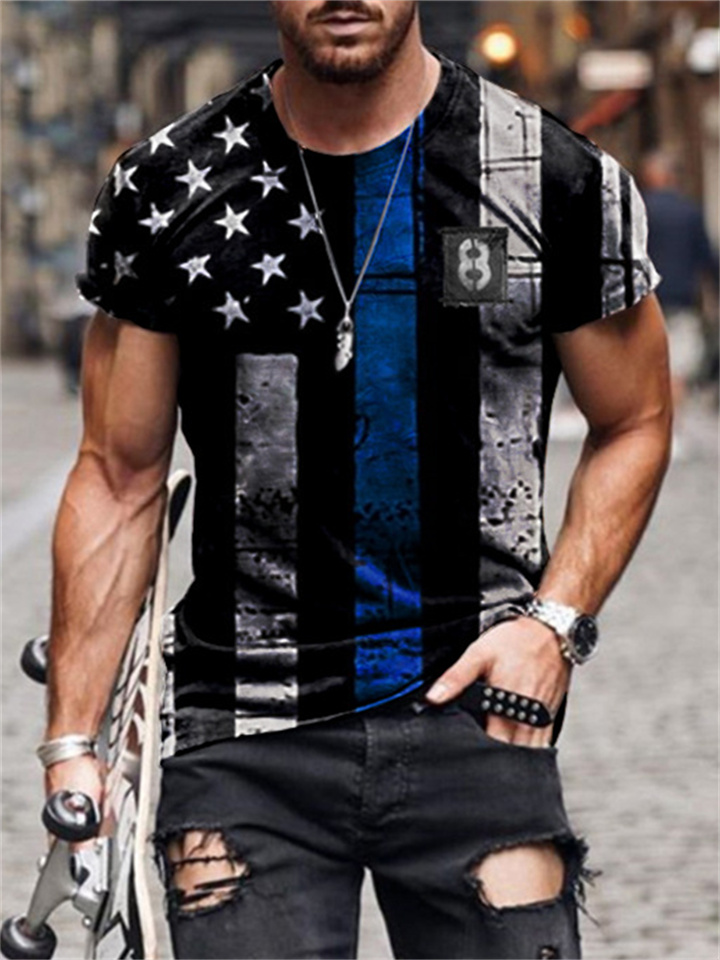British Eagle Flag Fashion Trend Men's Short-sleeved 3D Printed T-shirt