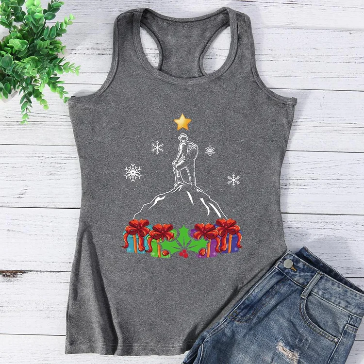 Hiking Christmas Tree Vest Top-Annaletters