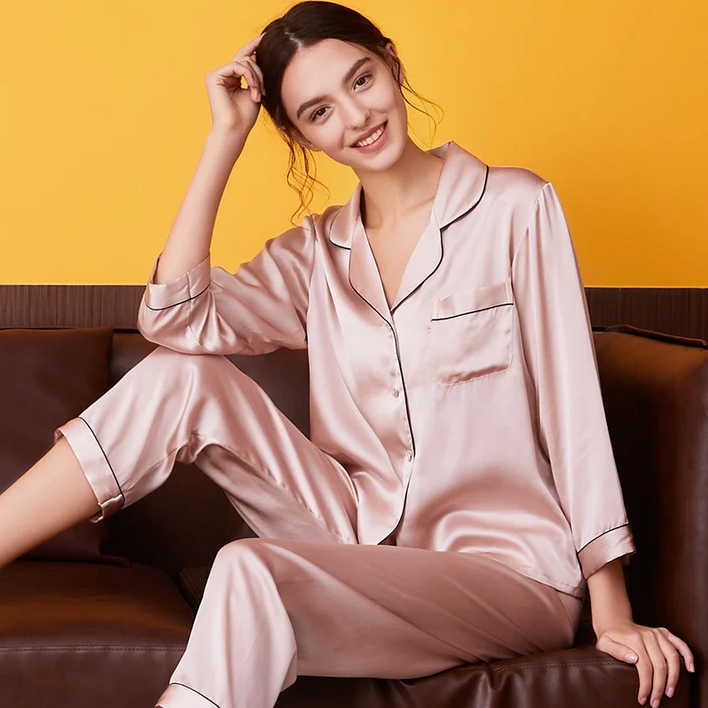 Women's Pure Silk Pajamas Long Sleeve