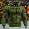 3D Print Christmas Ugly Sweater Men's Line Art Knitted Warm Hoodie by Inlyline