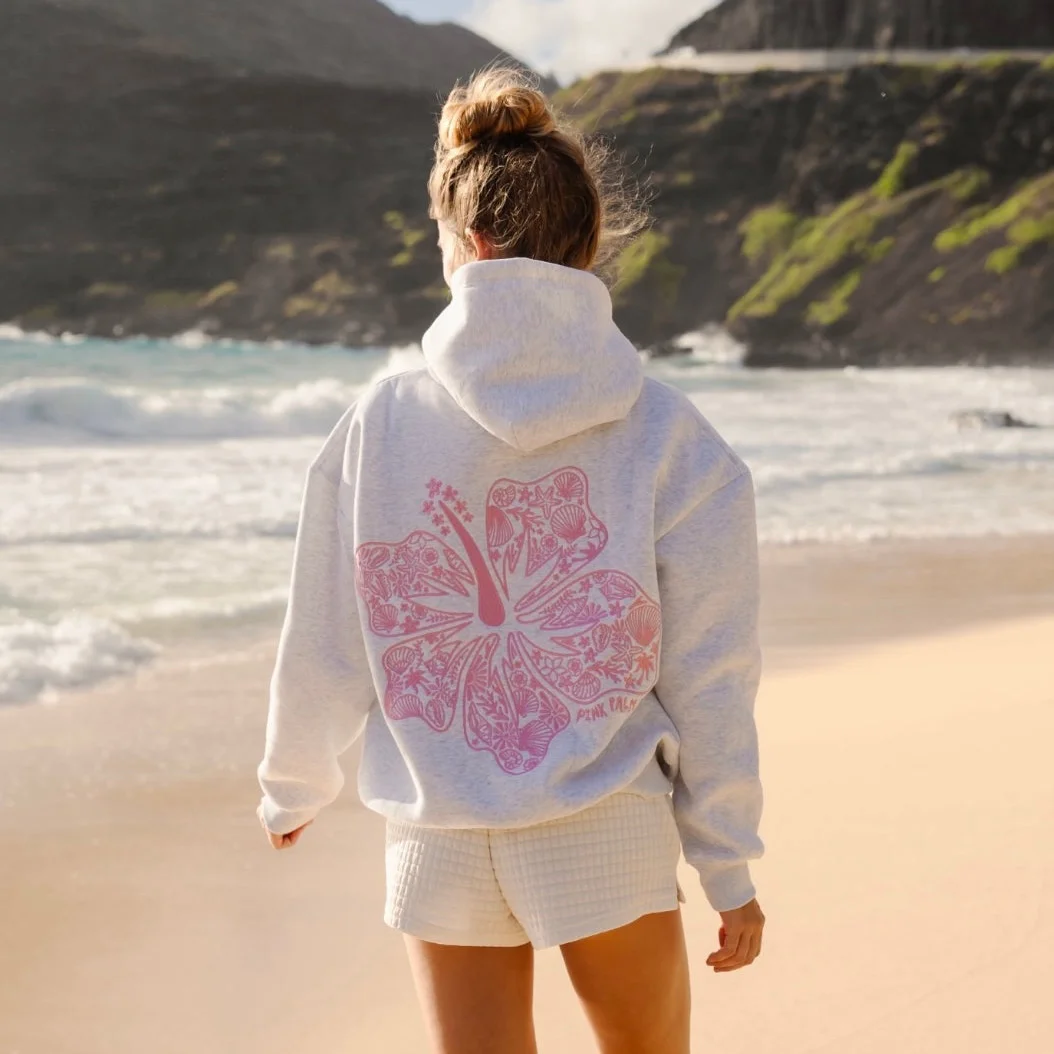 Women's Drop Sleeve Threaded Print Hoodie
