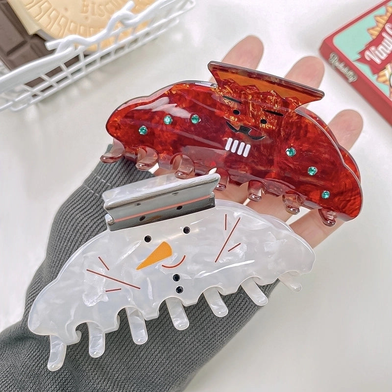 Minimalist Color Block Plastic Inlay Rhinestones Hair Claws