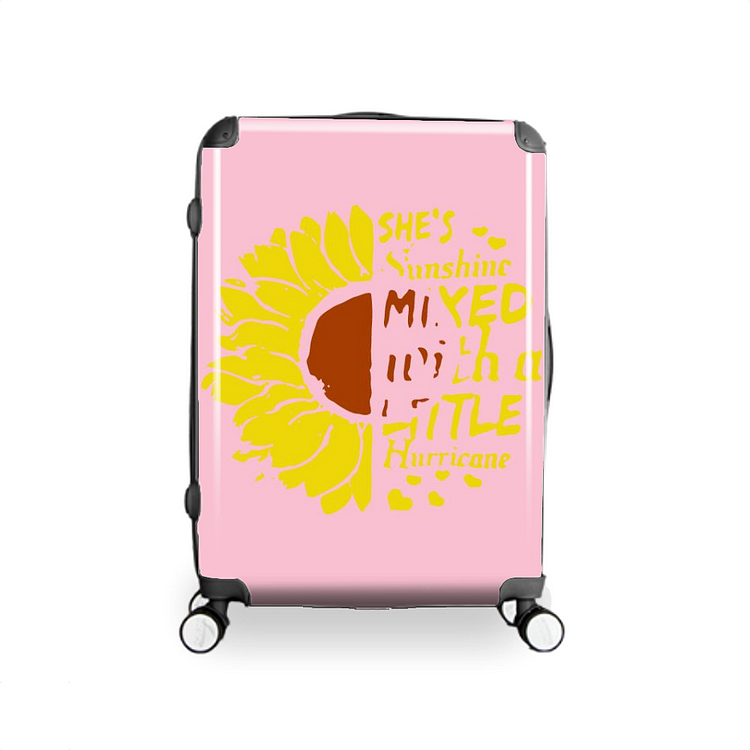 Cute Sunflower Letter, Flower Hardside Luggage