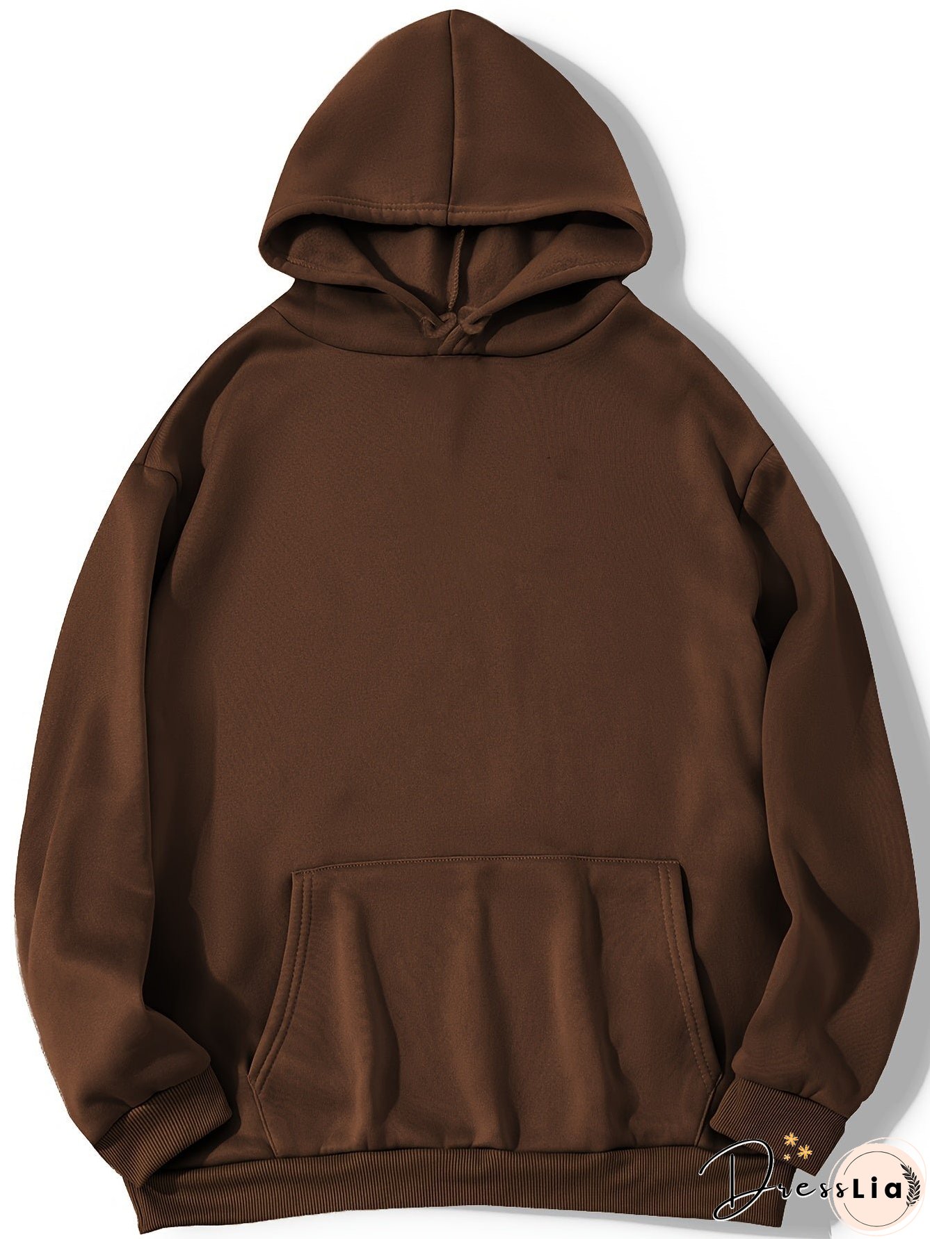 Plus Size Casual Sweatshirt, Women's Plus Art Letter Print Long Sleeve Drawstring Hoodie Sweatshirt