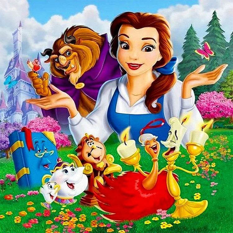 Beauty And The Beast 30*30CM(Canvas) Full Round Drill Diamond Painting gbfke