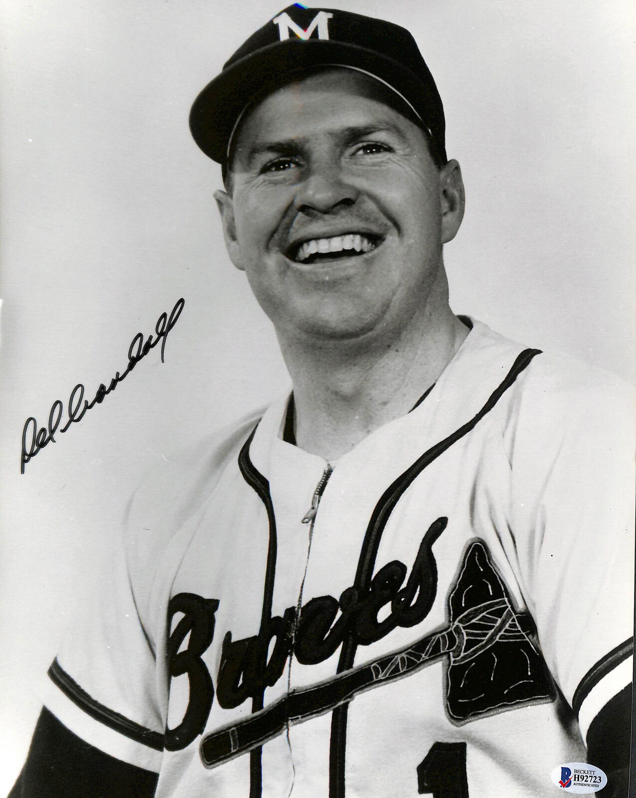 Braves Del Crandall Authentic Signed 11x14 Photo Poster painting Autographed BAS #H92723