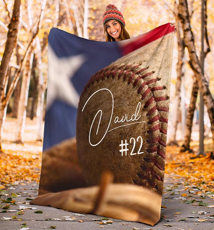 Personalized Baseball Blanket, Baseball Boy Sherpa Fleece Blanket | BKKid714