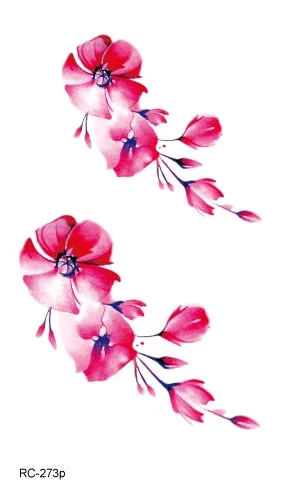 52 Kinds Watercolor Flora Lavender Waterproof Fake Tattoos Temporary Women Arm Chest Ankle Stickers Floral Body Art Tatto Flower
