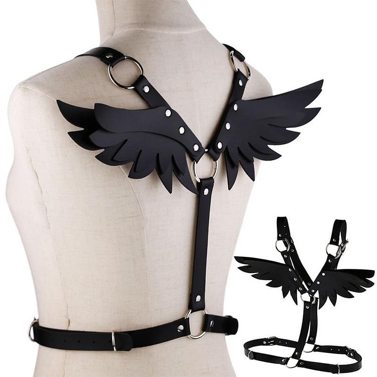  Fashion Cool Angle Wings Leather Set Waistband - Modakawa