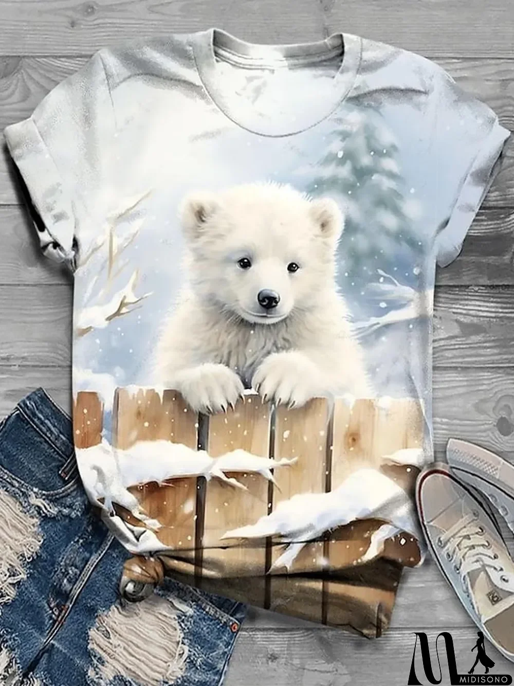 MidiSono - Women's T shirt Tee Cat Daily Weekend White Yellow Navy Blue Print Short Sleeve Fashion Round Neck Regular Fit Summer