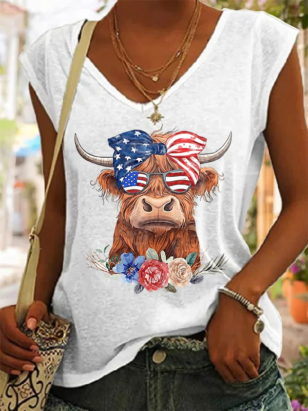American Highland Cow Print Women's Vest