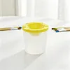 Spill Proof Paint Cups with Colored Lids Paint Brush Cleaner Cup Reusable for Artist Watercolor Painting Art Crafts Supplies (1Pcs Yellow)