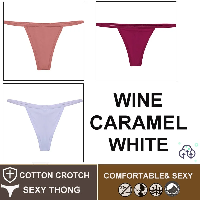 FINETOO 3PCS/Set M-XL Sexy G-string Panties Cotton Women's Underwear Girls Female Underpant Pantys Ladies Bikini Thong Lingerie
