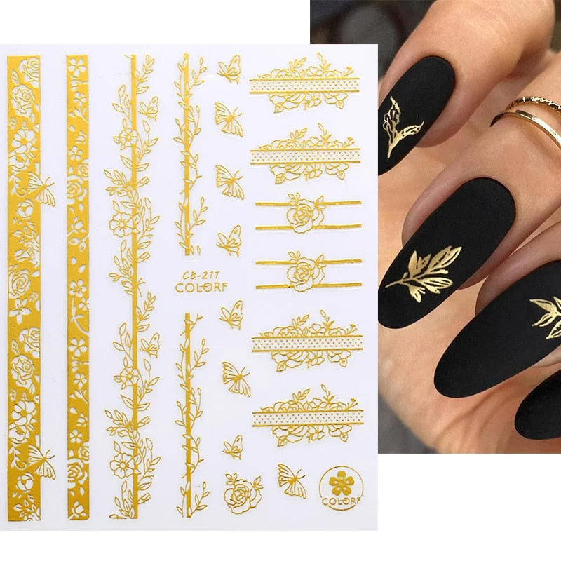 Dandelion Flower 3D Nail Stickers Women Face Abstract Butterfly Image Sexy Girl Christmas Slider Design Polish Nails Art Decals-Nail Inspo