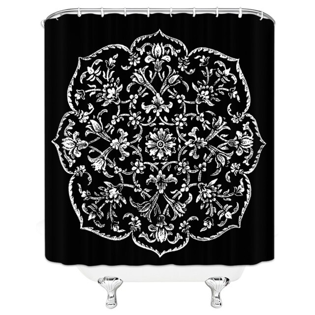 

Shower Curtain – Black And White Paisley-180*180cm, 501 Original