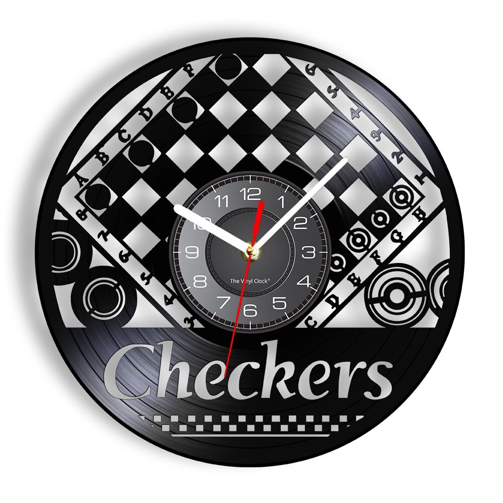 

Checkerboard Checkers Gramophone - Vinyl Record Wall Clock - Without LED, 501 Original