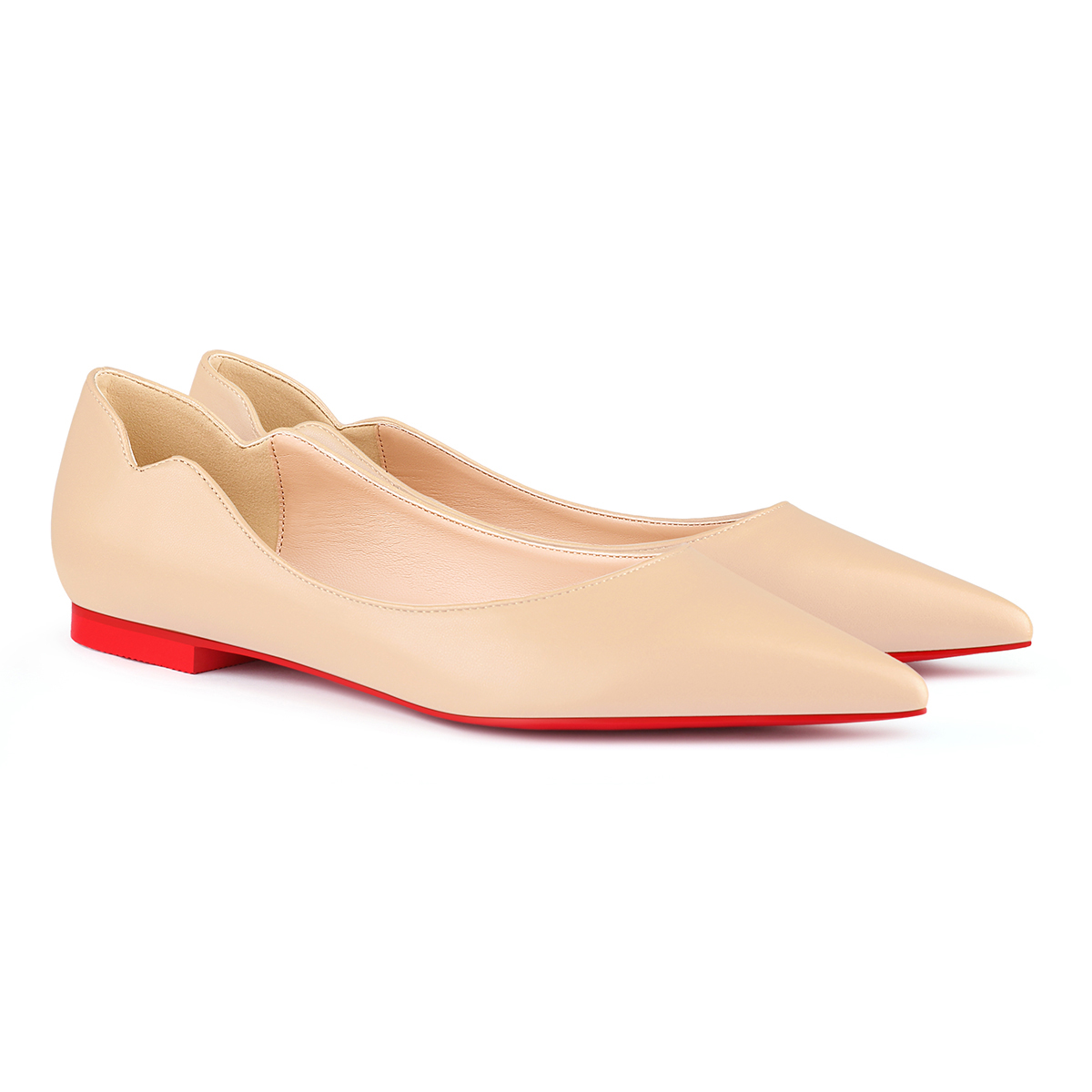 Women's Flats Pointed Toe Internal Increase Chunky Heels Red Bottom Kitten Heels Hot Chickita Daily Pumps for Women-MERUMOTE