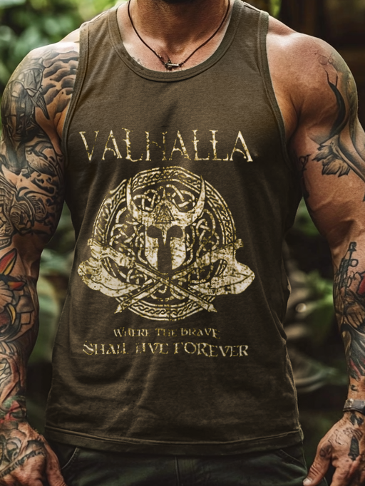 Men's Casual Viking  Veins Valhalla Pattern Vest / Rvogue / Rvogue