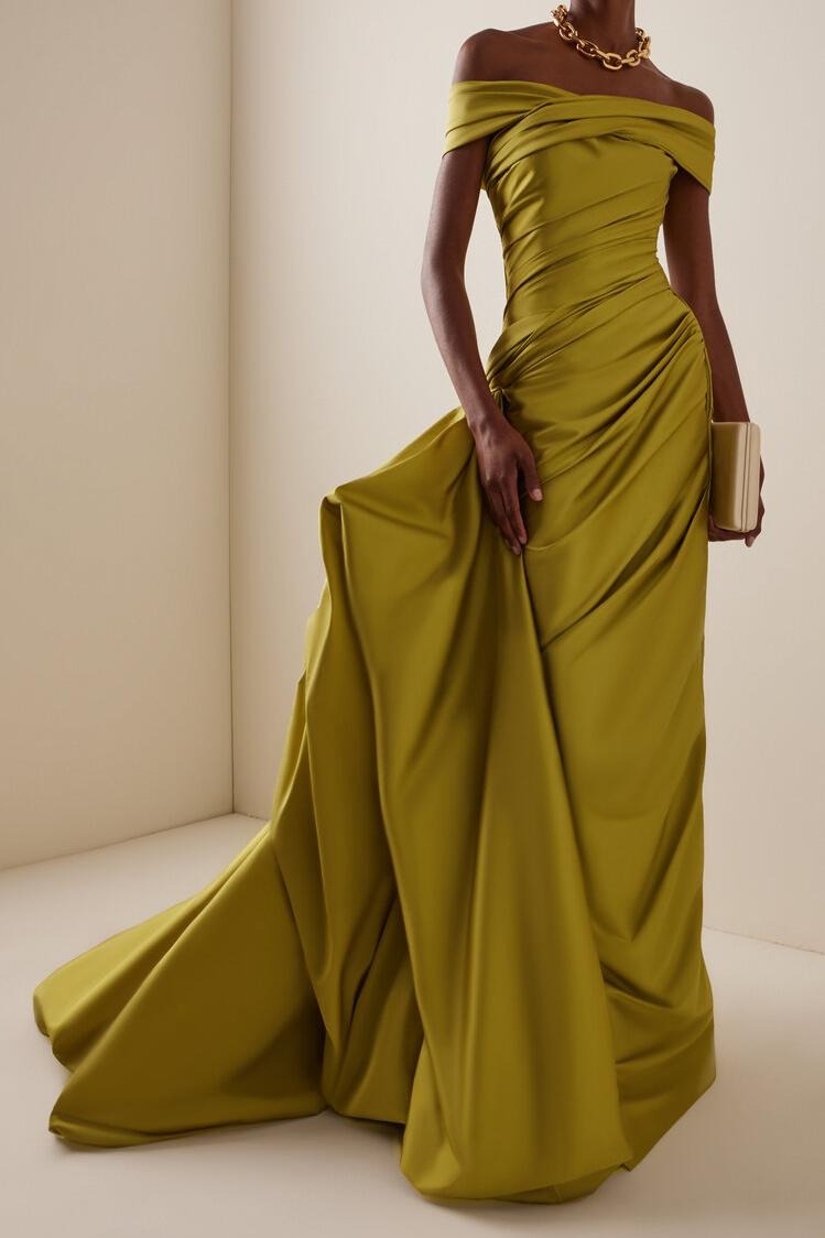 Lussooy Off the Shoulder Glamorous Sleeveless Long Evening Dress 