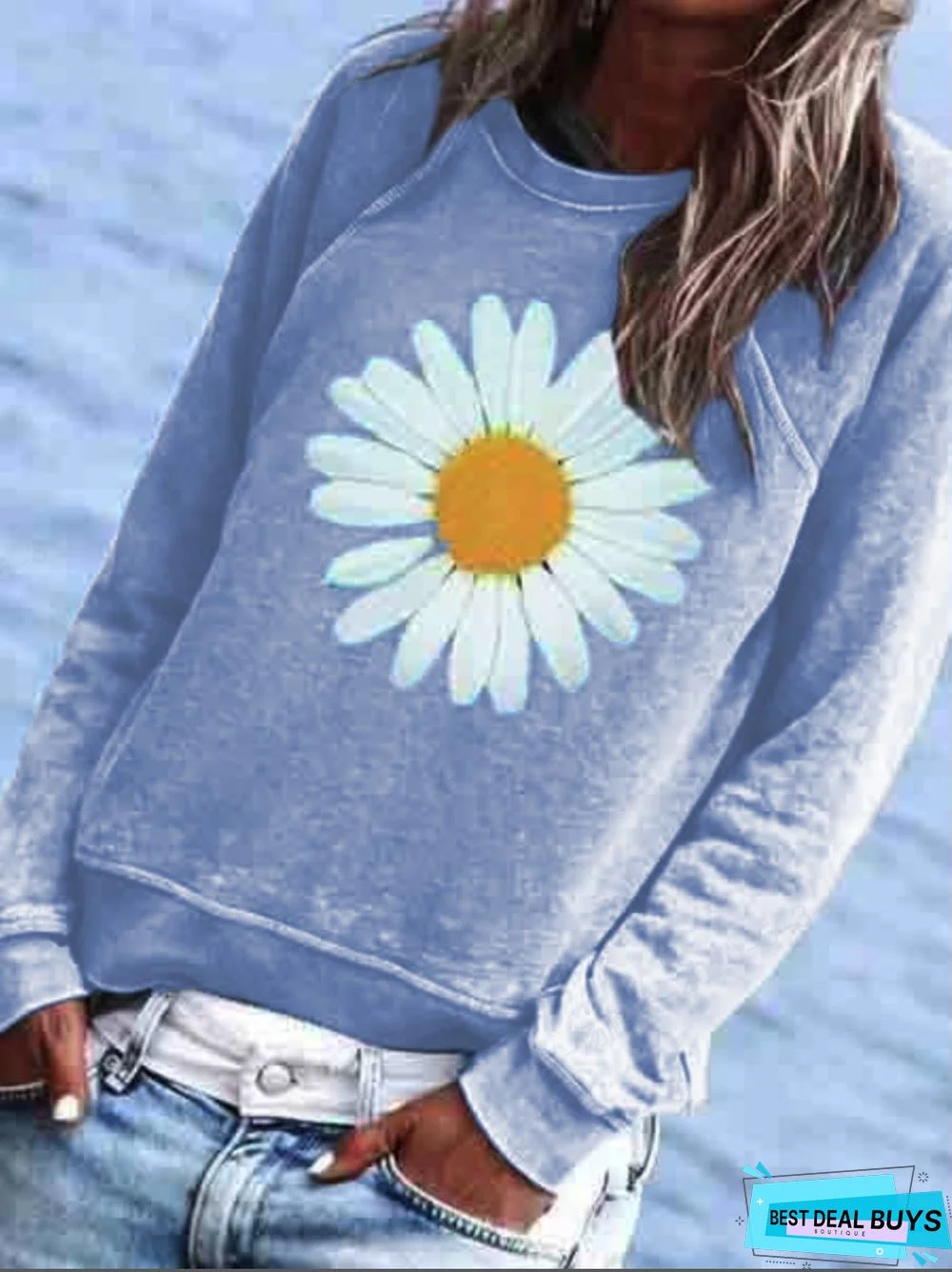 Women Casual Floral Crew Neck Hoodies & Sweatshirt