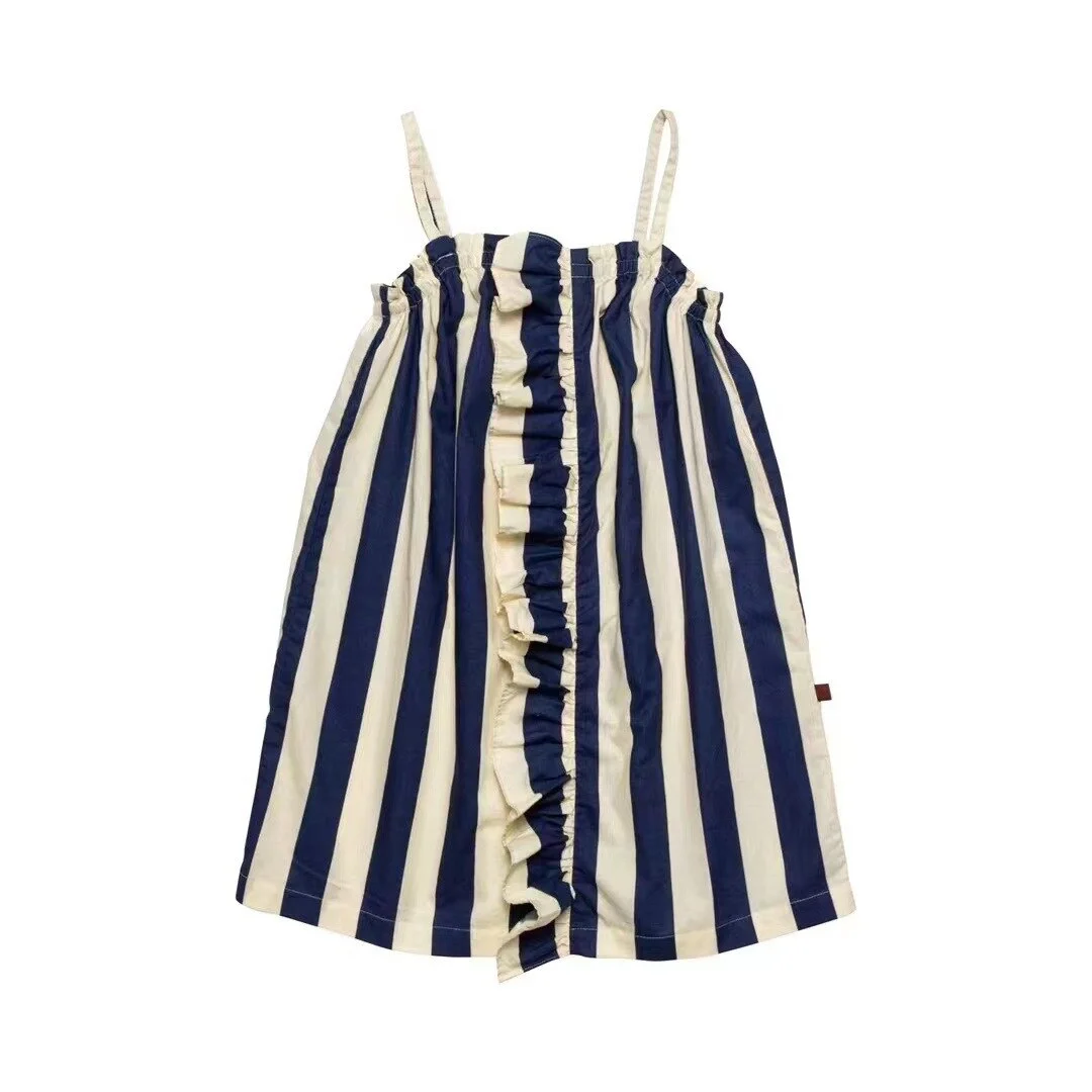 Girls Dress 2022 Summer New Sling Skirt Printed Doll Collar Girls Dress Cotton Casual Children's T-shirt Children's Clothing