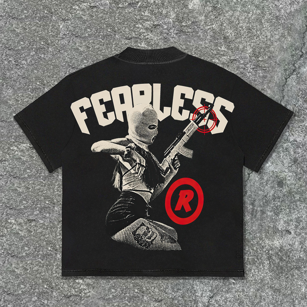 Vintage Fearless Cool Girl Print Graphic T-Shirt - SOPULA