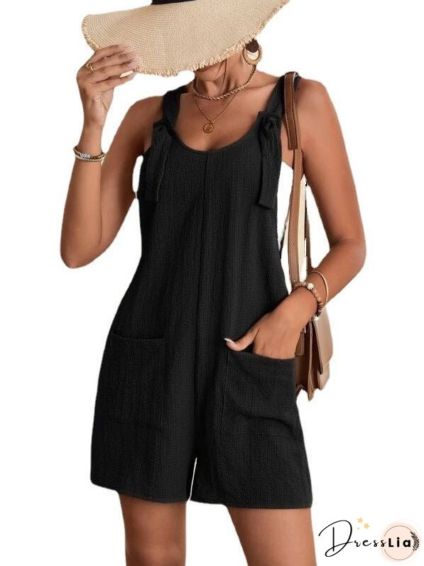 Women's Clothing Summer Casual Fashion Suspender Shorts Jumpsuit