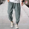 Men's Linen Casual Bloomers Harem Belted Pants by Inlyline