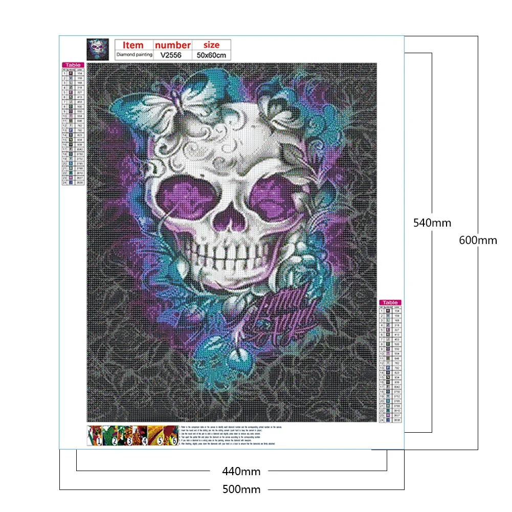 Rose Skull Diamond Painting Kits Full Round Drill Home Wall Art Decor