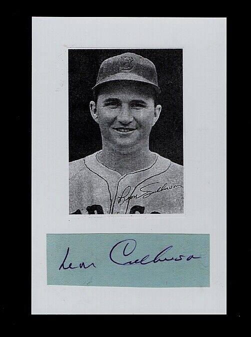 1944 LEON CULBERSON-BOSTON RED SOX AUTOGRAPHED CUT W/ Photo Poster painting-(d.1989)